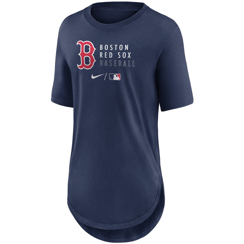 Women's Nike Navy Boston Red Sox Authentic Collection Baseball Fashion Tri-Blend T-Shirt