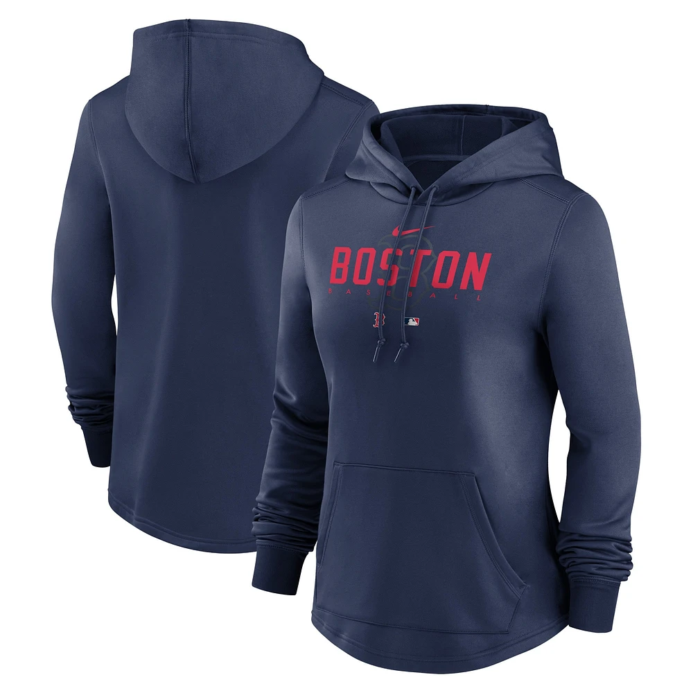 Sweat à capuche Performance d'avant-match Nike Boston Red Sox Authentic Collection pour femme - Bleu marine