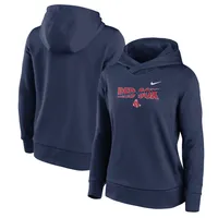 Sweat à capuche Nike pour femme, bleu marine, Boston Red Sox Club Angle Performance