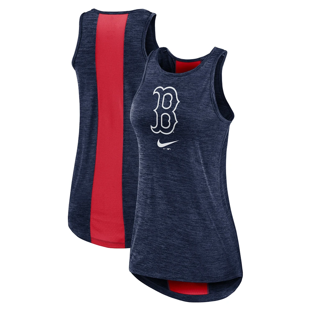 Débardeur à col montant Nike Boston Red Sox Dri-FIT Performance Right Mix pour femme - Bleu marine