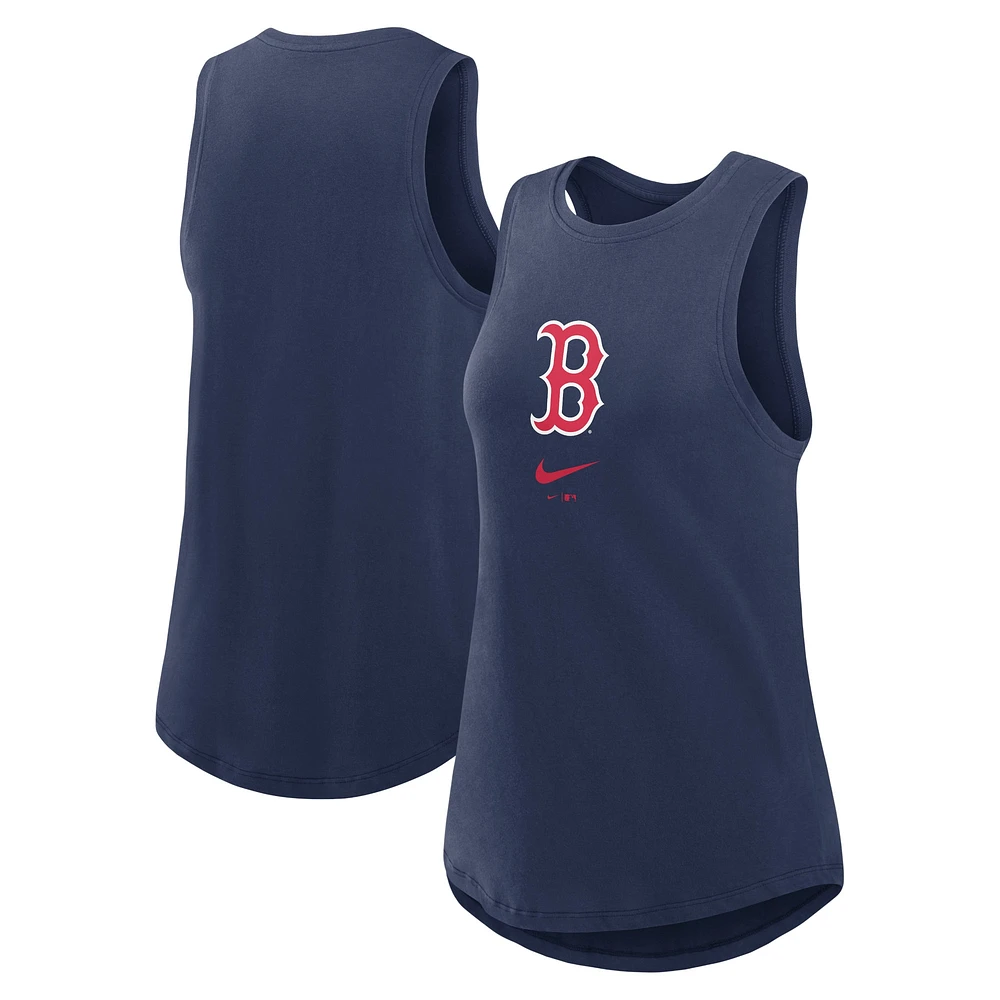 Women's Nike Navy Boston Red Sox Legacy Icon High Neck Fashion Tank Top