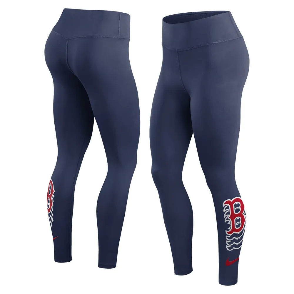 Women's Boston Red Sox Nike Navy Logo Fade Performance 7/8 Length Leggings