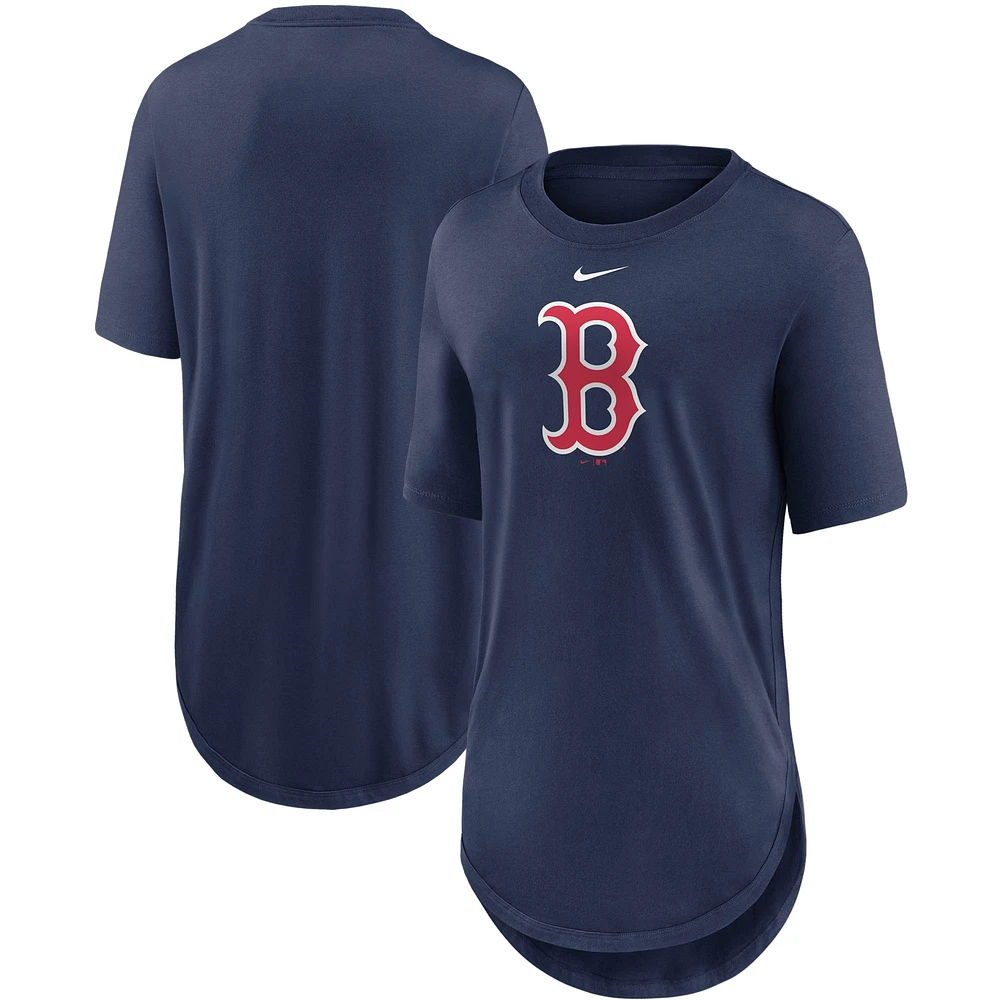 T-shirt à trois mélanges pour femme Nike Boston Red Sox Mascot Outline Weekend - Bleu marine