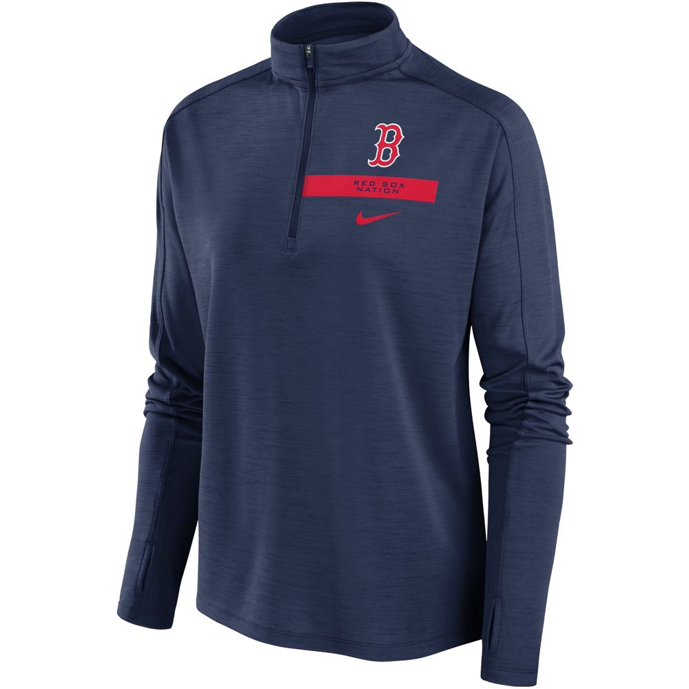 Women's Nike Navy Boston Red Sox Primetime Local Touch Pacer Quarter-Zip Top