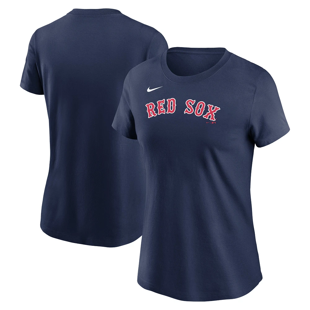 Women's Nike  Navy Boston Red Sox Wordmark T-Shirt