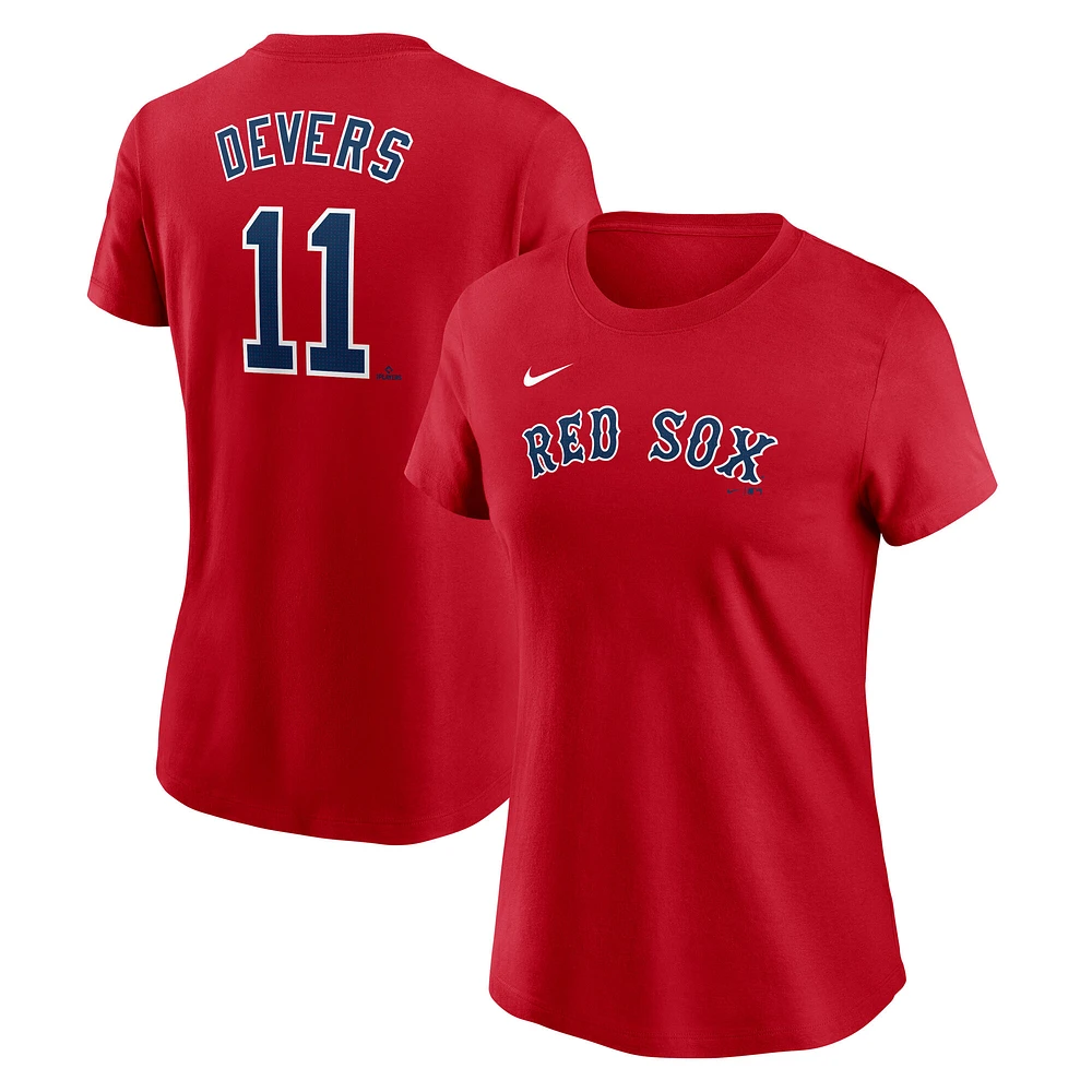 T-shirt Nike rouge Boston Red Sox Fuse avec nom et numéro pour femme