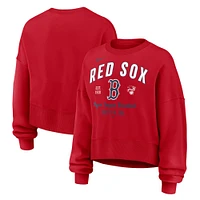 Women's Nike Red Boston Sox Oversized High Hip Pullover Sweatshirt