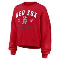 Women's Nike Red Boston Sox Oversized High Hip Pullover Sweatshirt