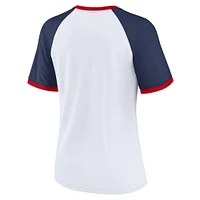 Women's Nike White Boston Red Sox Rewind Color Remix Fashion Raglan Tri-Blend T-Shirt