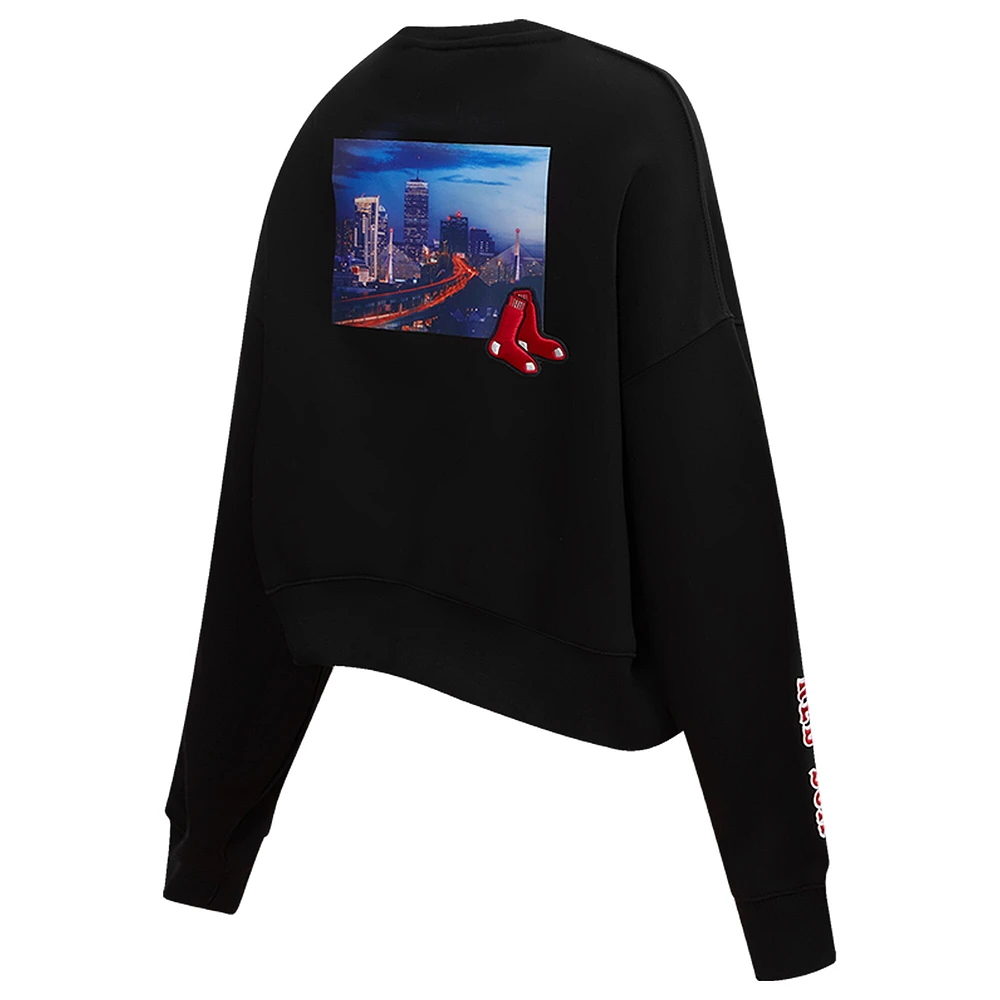 Women's Pro Standard Black Boston Red Sox City Scape Pullover Sweatshirt