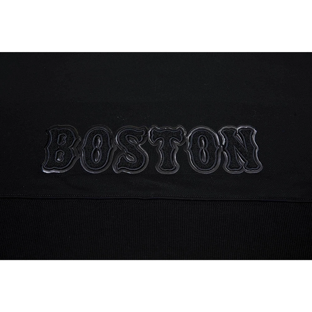 Sweat à capuche court triple noir Pro Standard Boston Red Sox pour femme