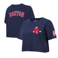 Boston Red Sox Pro Standard Women's Classic Team Boxy Cropped T-Shirt - Navy