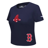 Women's Pro Standard  Navy Boston Red Sox Game Day Classics Baby Doll Cropped T-Shirt