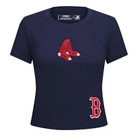 Women's Pro Standard  Navy Boston Red Sox Game Day Classics Baby Doll Cropped T-Shirt