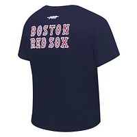 Women's Pro Standard  Navy Boston Red Sox Game Day Classics Baby Doll Cropped T-Shirt