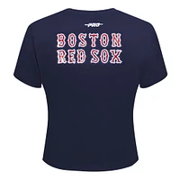 Women's Pro Standard  Navy Boston Red Sox Game Day Classics Baby Doll Cropped T-Shirt