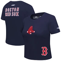 Women's Pro Standard  Navy Boston Red Sox Game Day Classics Baby Doll Cropped T-Shirt