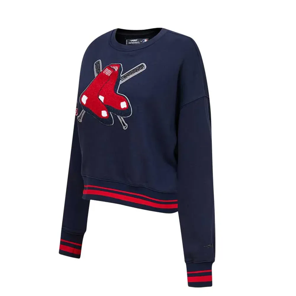 Women's Pro Standard Navy Boston Red Sox Mash Up Pullover Sweatshirt