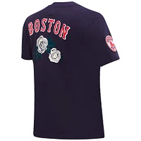 Women's Pro Standard Navy Boston Red Sox Roses Fitted T-Shirt