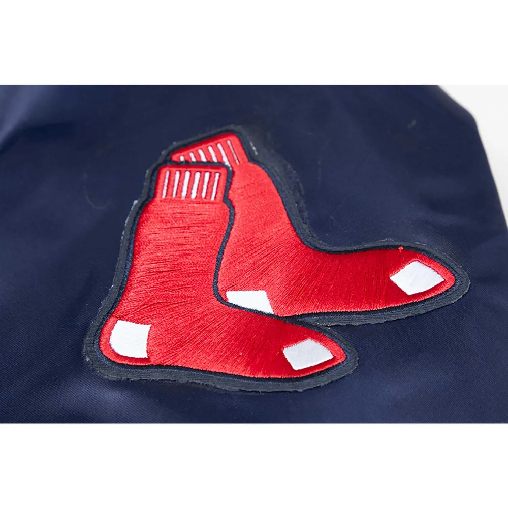 Veste universitaire en satin à boutons-pression Pro Standard Red Boston Sox pour femme, bleu marine