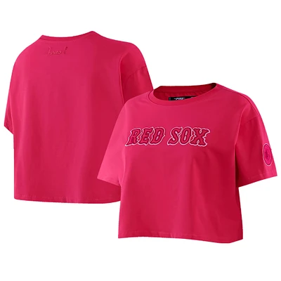 T-shirt court Pro Standard rose des Red Sox de Boston triple pour femmes