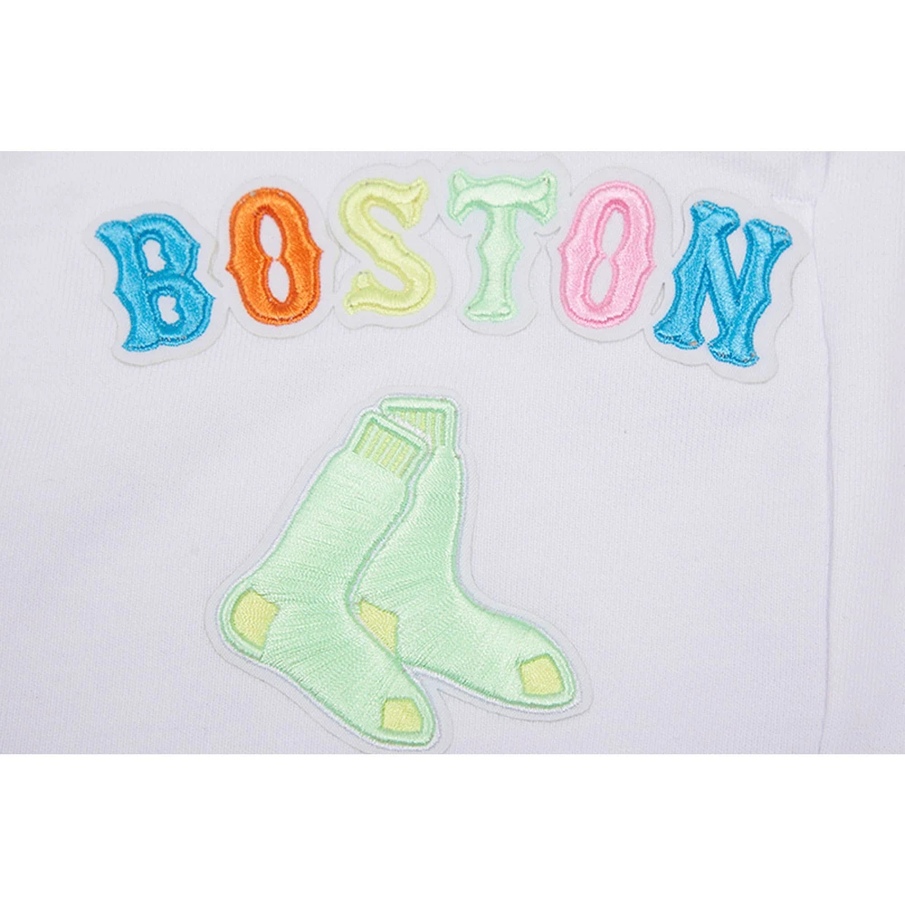 Women's Pro Standard  White Boston Red Sox Washed Neon Shorts