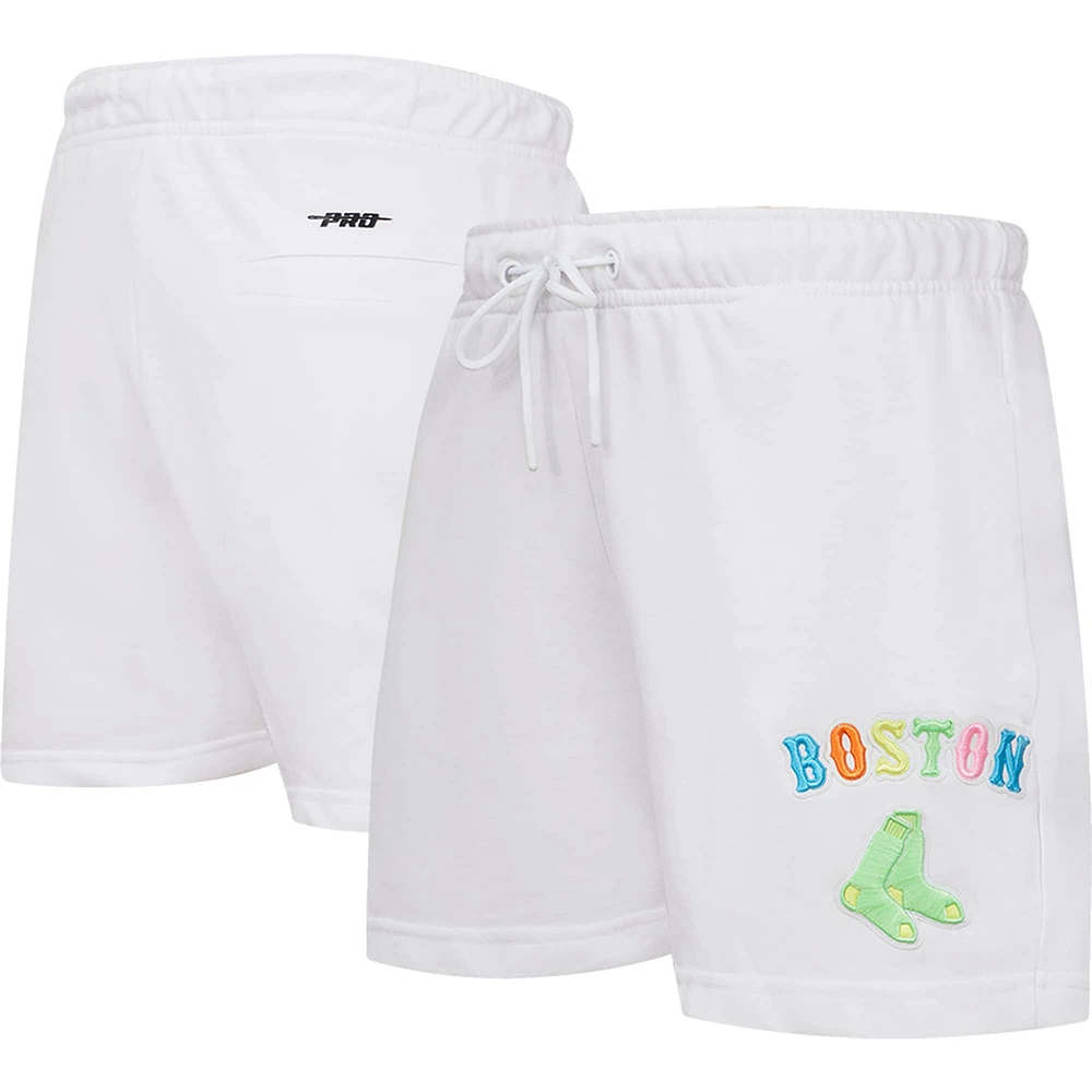 Women's Pro Standard  White Boston Red Sox Washed Neon Shorts