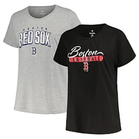 Ensemble combiné de t-shirts Profile des Red Sox Boston pour femme, noir/gris chiné