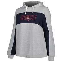 Profil pour femme Gris chiné Boston Red Sox Pull à capuche en jersey grande taille