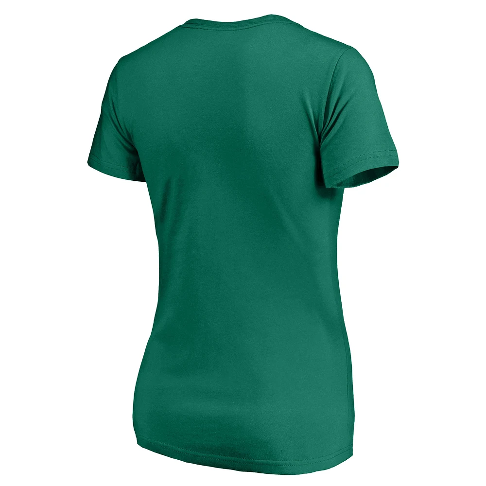 Women's Profile  Kelly Green Boston Red Sox Plus Celtic V-Neck T-Shirt