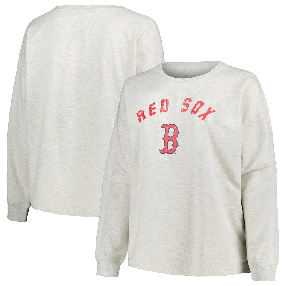 Sweat-shirt en tissu éponge taille plus pour femme Profile Oatmeal Boston Red Sox