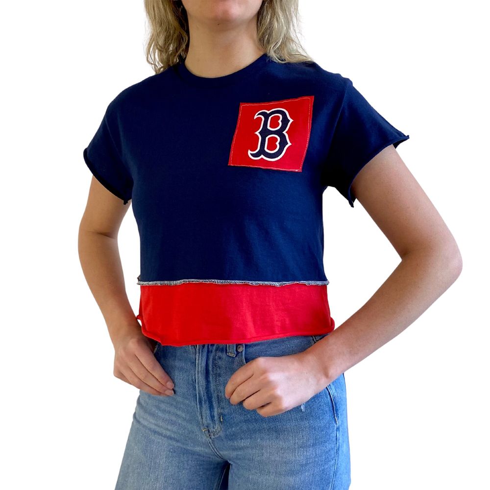 Women's Refried Apparel Navy Boston Red Sox Cropped T-Shirt