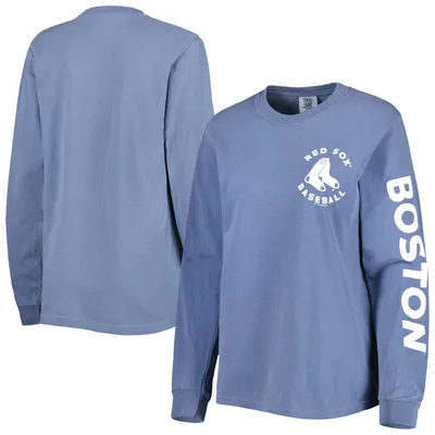 Milwaukee Brewers Soft as a Grape Women's Team Pigment Dye Long Sleeve  T-Shirt - Blue