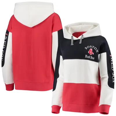 Boston Red Sox Soft as a Grape Women's Rugby Pullover Hoodie - Navy/Red