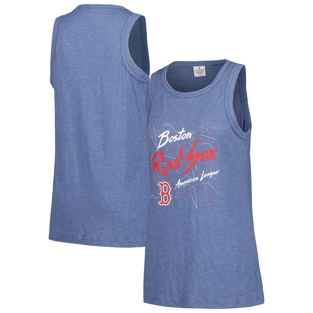 Débardeur a col haut en gaze pour femmes Soft as Grape Navy Boston Red Sox