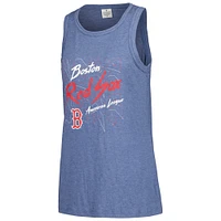 Women's Soft as a Grape Navy Boston Red Sox Gauze High Neck Tank Top