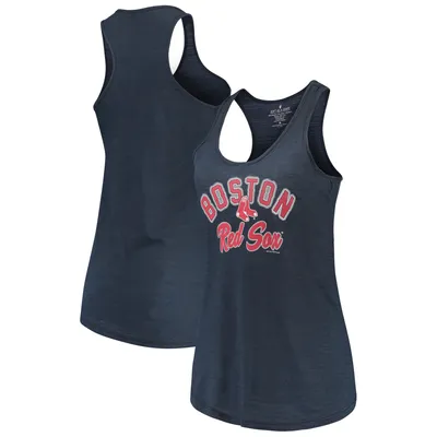 Women's Navy Boston Red Sox Plus Size Racerback Tank Top