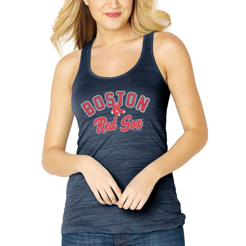 Women's Navy Boston Red Sox Plus Size Racerback Tank Top