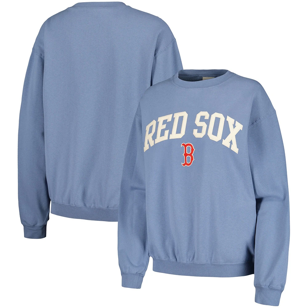 Sweat-shirt à teinture pigmentée pour femmes, doux comme un raisin, en denim, Boston Red Sox