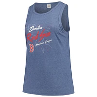 Débardeur tri-mélange à col haut et courbé pour femmes, doux comme un raisin, Boston Red Sox, grande taille