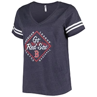 T-shirt en jersey a col V taille plus Boston Red Sox pour femme Soft as Grape bleu marine