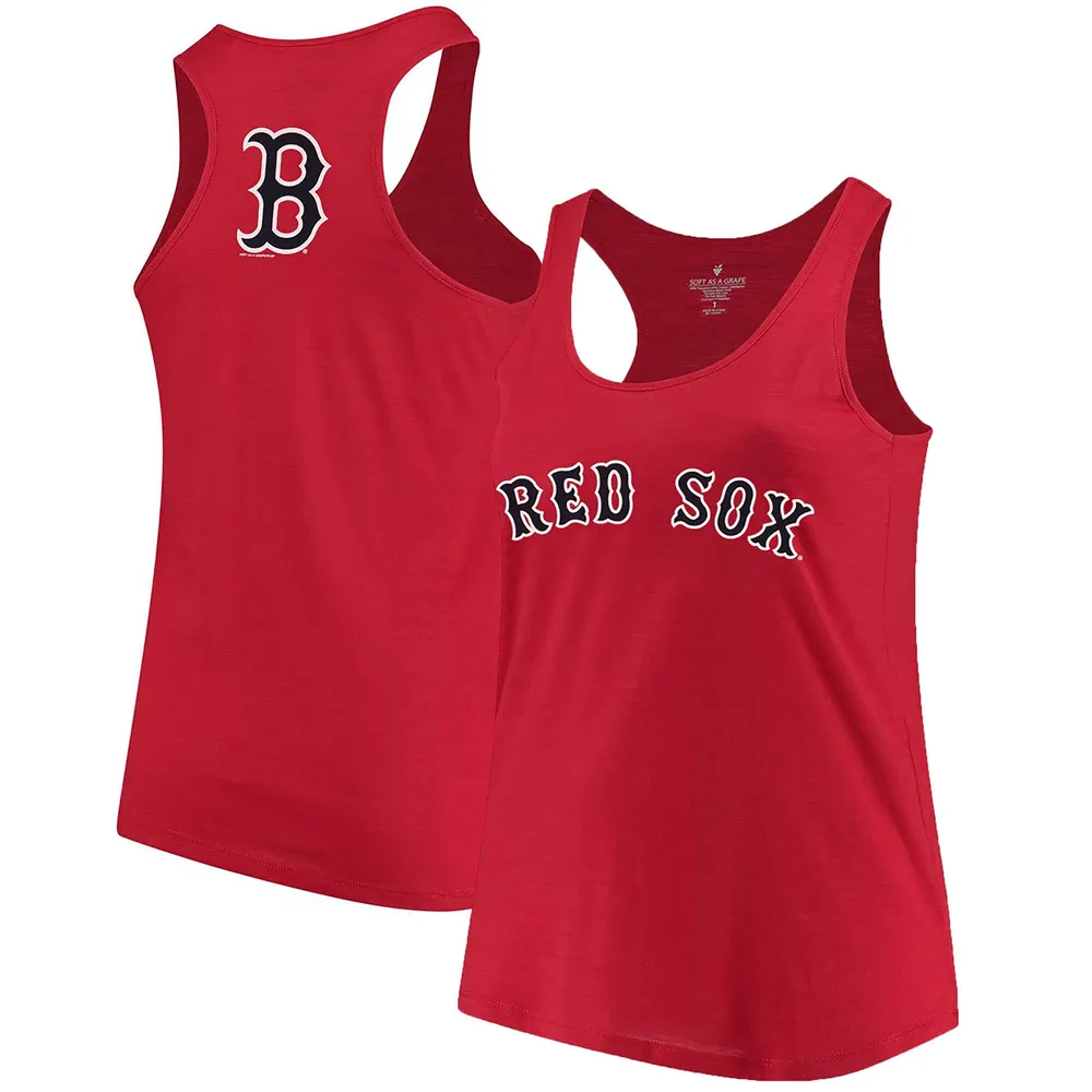 Lids Boston Red Sox Soft as a Grape Women's Plus Swing for the Fences  Tri-Blend Racerback Tank Top