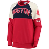 Women's Starter Red/Navy Boston Red Sox Baseline Raglan Pullover Sweatshirt