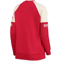 Sweat-shirt Starter rouge/marine pour femmes des Red Sox de Boston Baseline Raglan