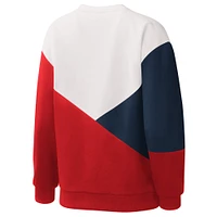 Women's Starter White/Red Boston Red Sox Shutout Pullover Sweatshirt