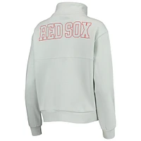 Women's The Wild Collective Light Blue Boston Red Sox Two-Hit Quarter-Zip Pullover Top