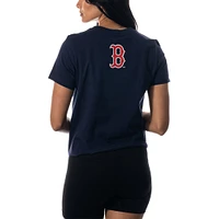 Women's The Wild Collective Navy Boston Red Sox Twist Front T-Shirt