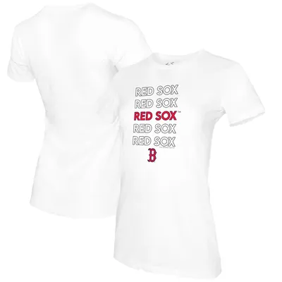 Boston Red Sox Tiny Turnip Women's Stacked T-Shirt - White