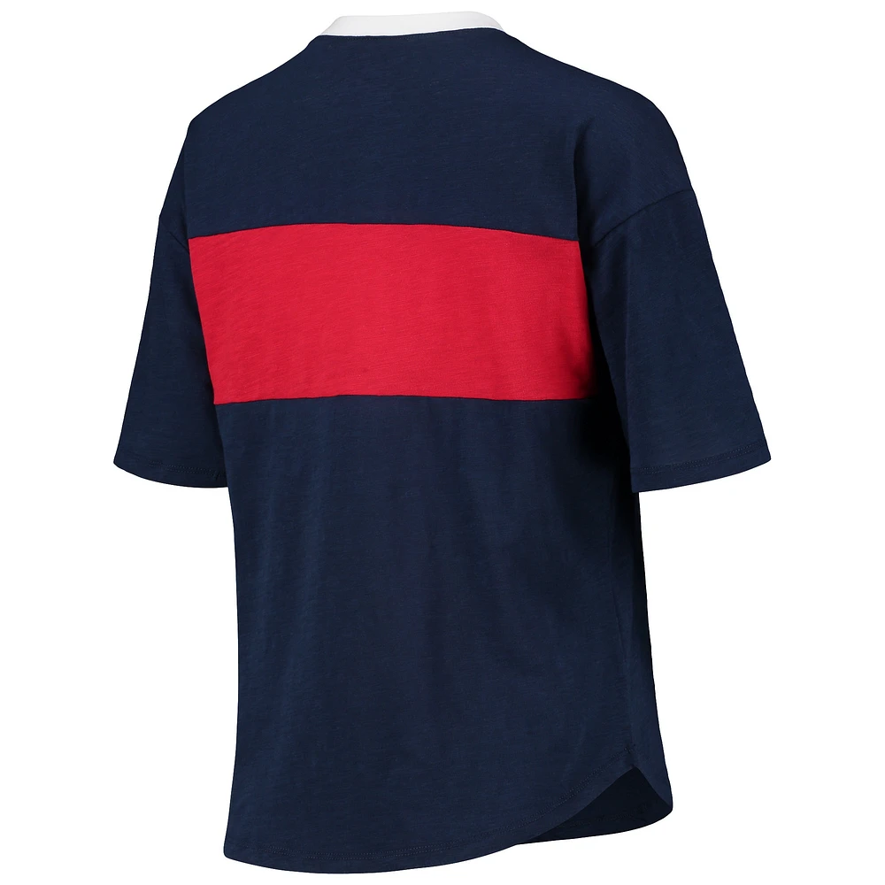 Women's Touch Navy/Red Boston Red Sox Lead Off Notch Neck T-Shirt