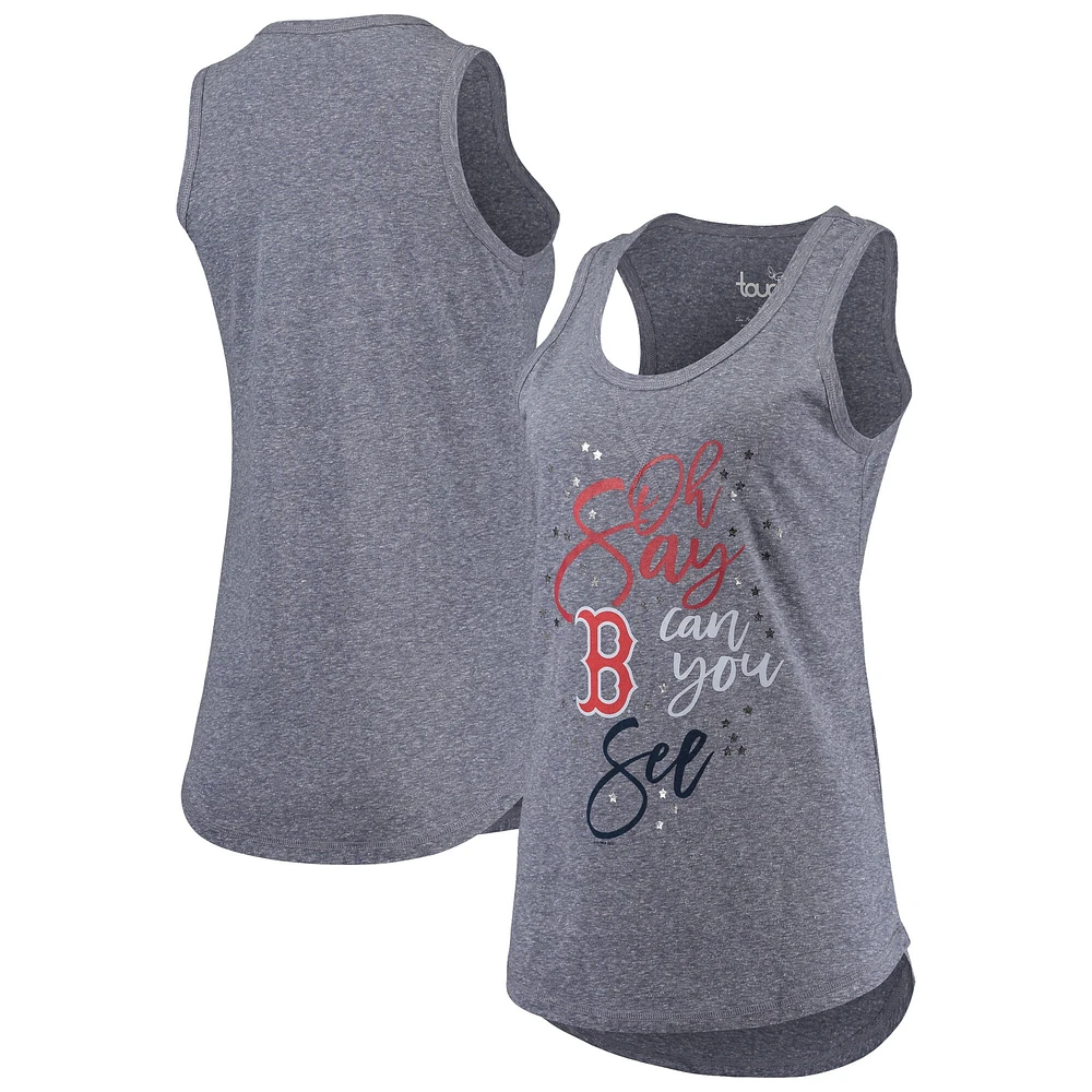 Women's Touch Navy Boston Red Sox Americana Tri-Blend Racerback Tank Top